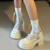 LBSFY  -  Platform High Heel Women Mary Jane Shoes Fashion Shallow Butterfly-knot Spring Autumn Ladies Dancing Party Prom Shoes